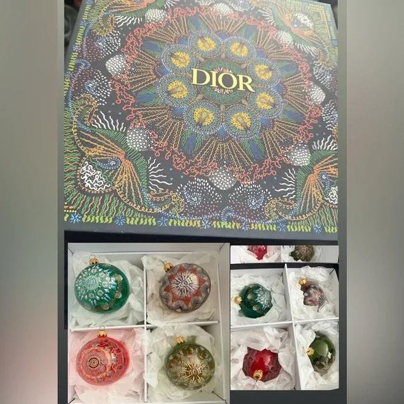 RARE DIOR set of 8 ornaments | holiday | christmas ornaments BNIB - Picture 4 of 9